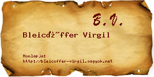Bleicöffer Virgil névjegykártya